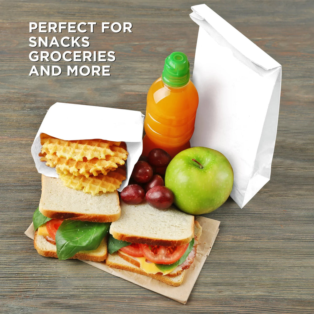 Paper Sack x Shopping Pack] Lunch Durable [200 Grocery 4.13" 6.13 8 Retail Barrel Bags LB x White 12.44