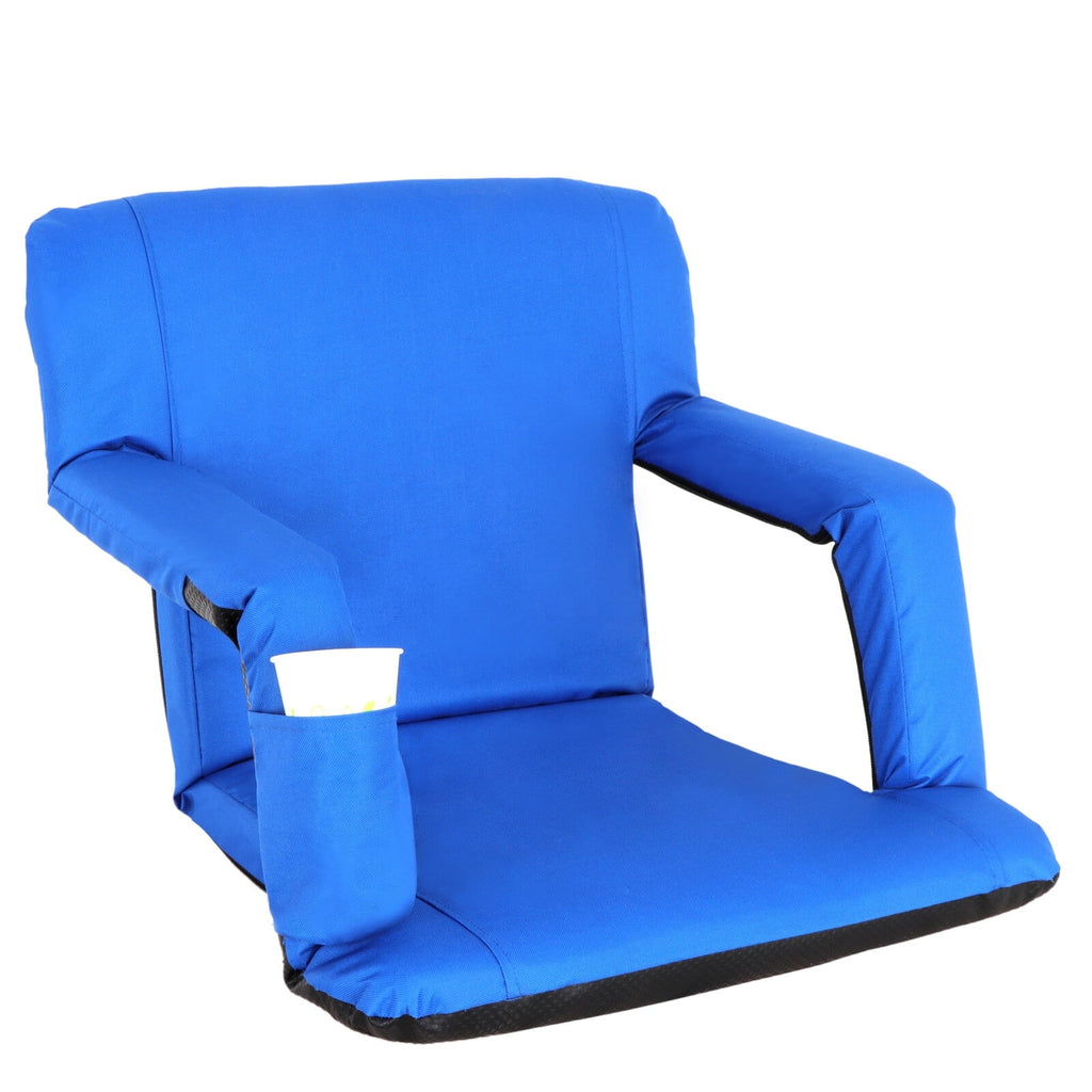 Padded Cushion Seat Bleacher, Chair HomGarden Folding Blue Portable Stadium