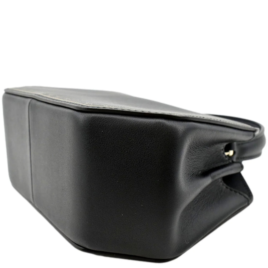 Mini Calfskin Pre-owned Top Guirlande Handle Leather Bag CARTIER Black Satchel
