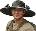 with Fan UV Protection Sun Fishing Solar USB Sun Men Wide UPF 2 Brim Hat Hat, Charging Hats 50+