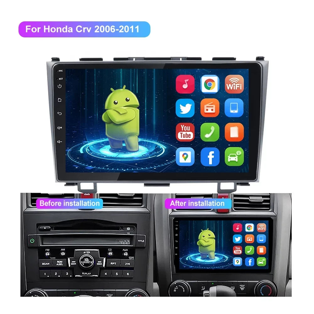 for with GPS Core Backup Quad Bluetooth Stereo Honda Free Android Navigation Camera 10 Double 2+16GB JMANCE with 2007-2011 CR-V Din Car