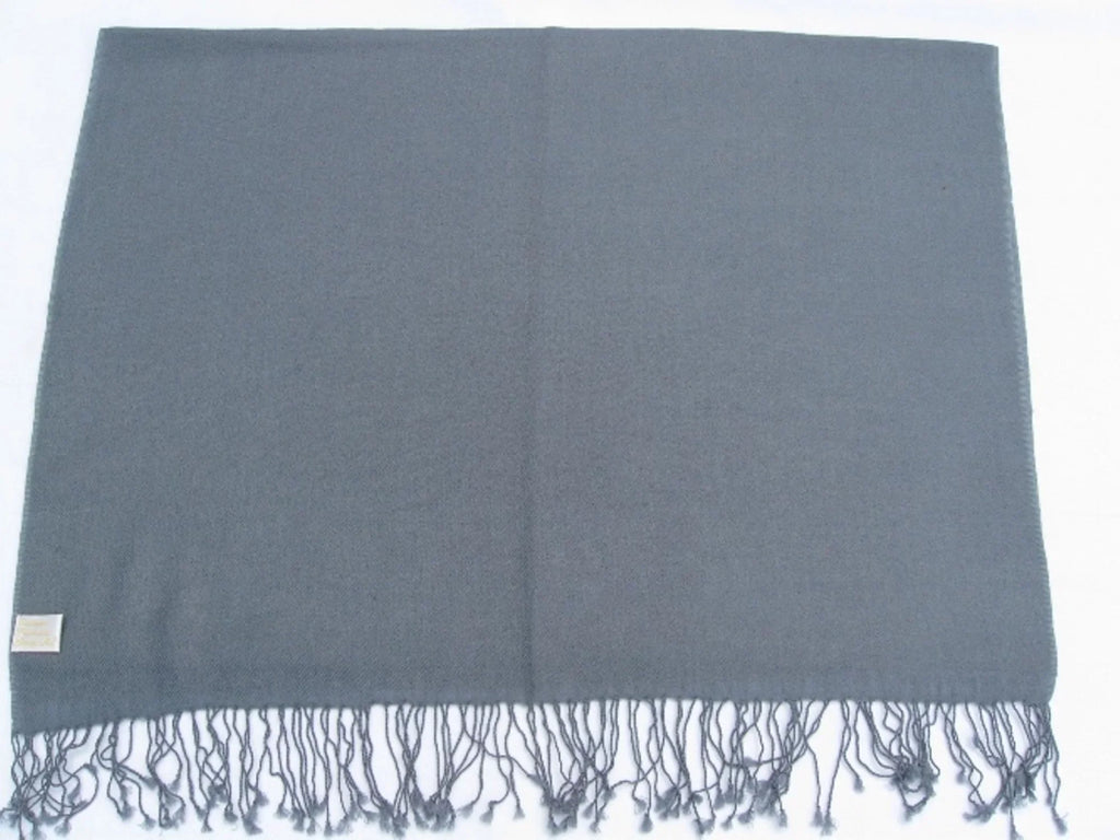 Grey Shawl/Shawls/Scarf/Scarves/Wrap/Stole/Muffler/Cape/Ruana/Blanket/Throw/Pashmina Shawl/Cashmere Shawl) (Slate Scarf/Wool/Silk Regular