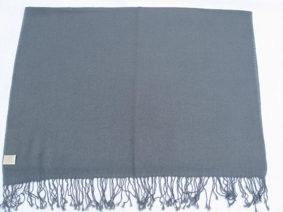 Grey Shawl/Shawls/Scarf/Scarves/Wrap/Stole/Muffler/Cape/Ruana/Blanket/Throw/Pashmina Shawl/Cashmere Shawl) (Slate Scarf/Wool/Silk Regular
