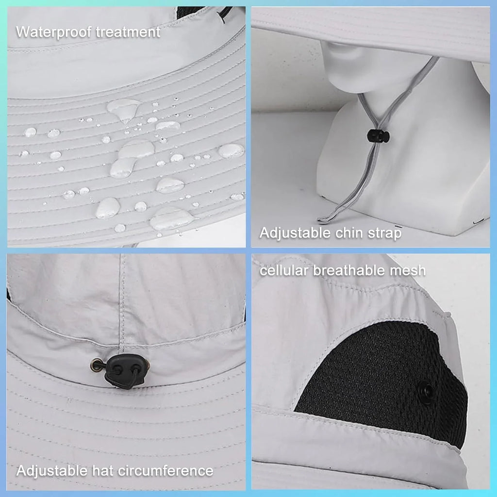 with Fan UV Protection Sun Fishing Solar USB Sun Men Wide UPF 2 Brim Hat Hat, Charging Hats 50+