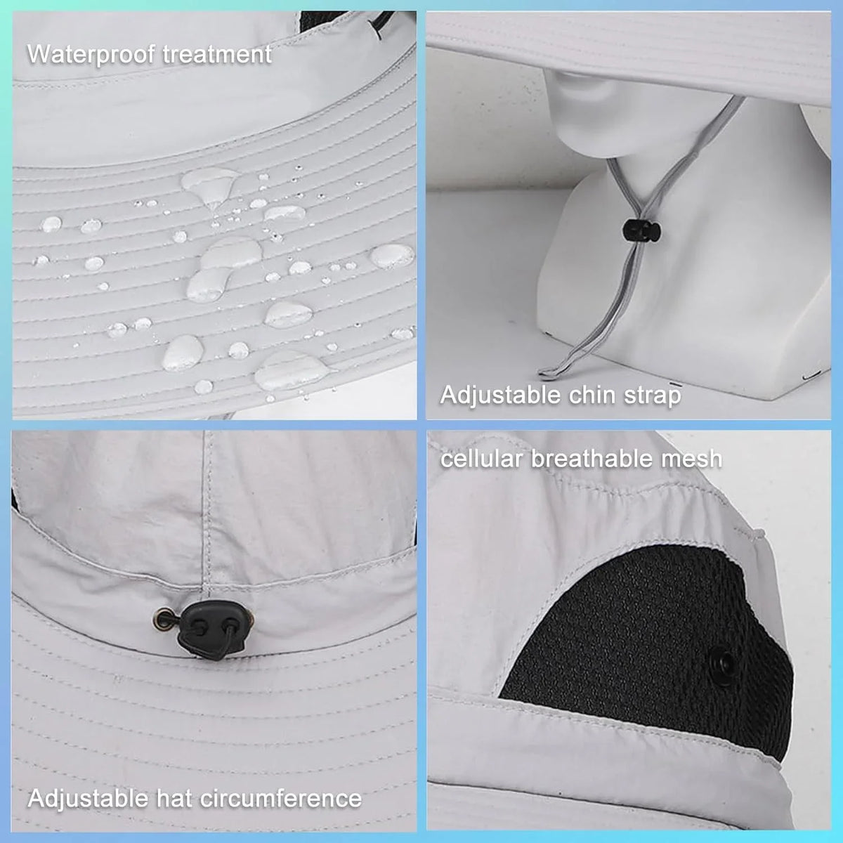 with Fan UV Protection Sun Fishing Solar USB Sun Men Wide UPF 2 Brim Hat Hat, Charging Hats 50+