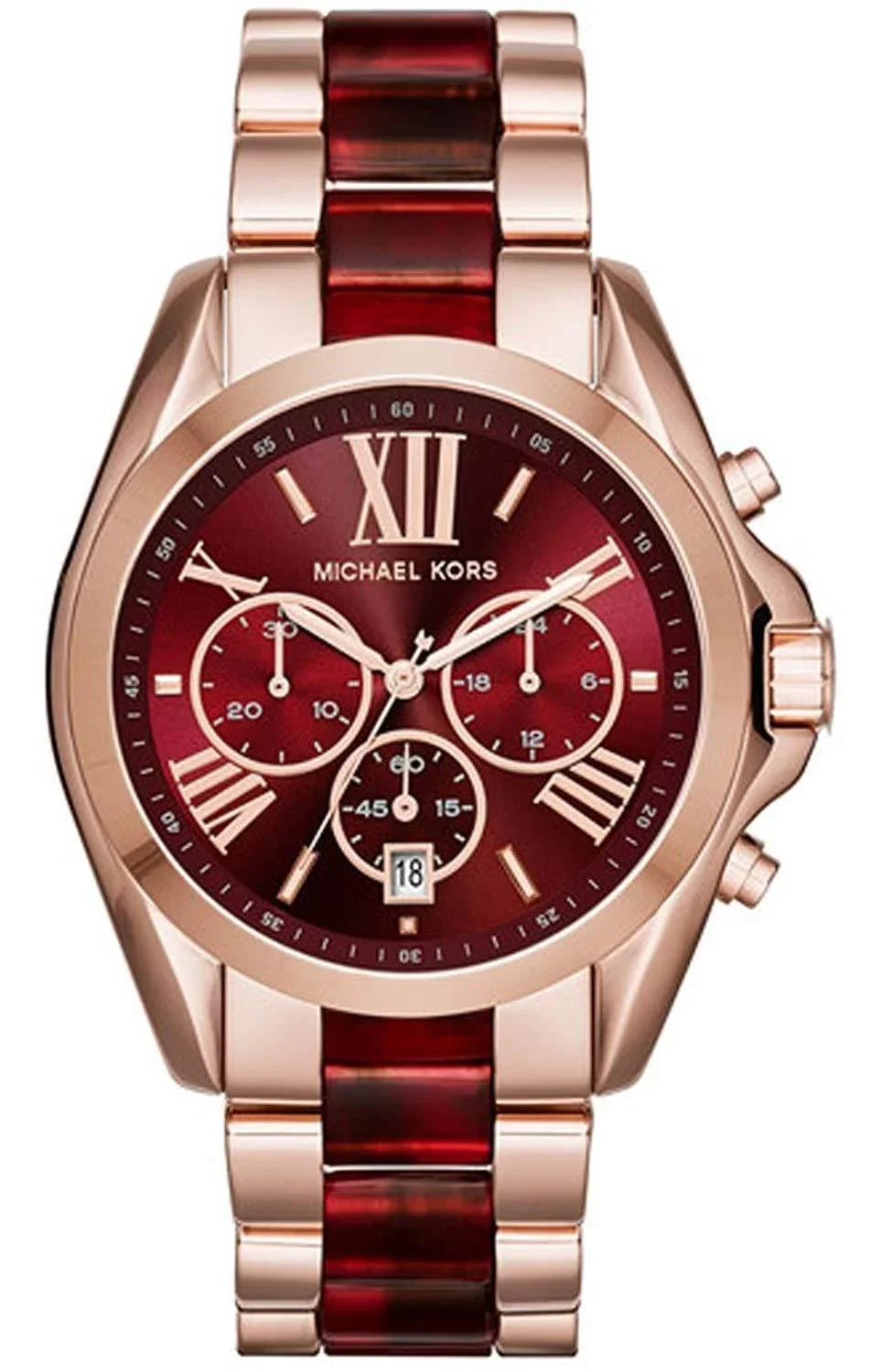 for Wrist Burgundy Red Michael Watch Women Kors Chronograph MK6270 Bradshaw