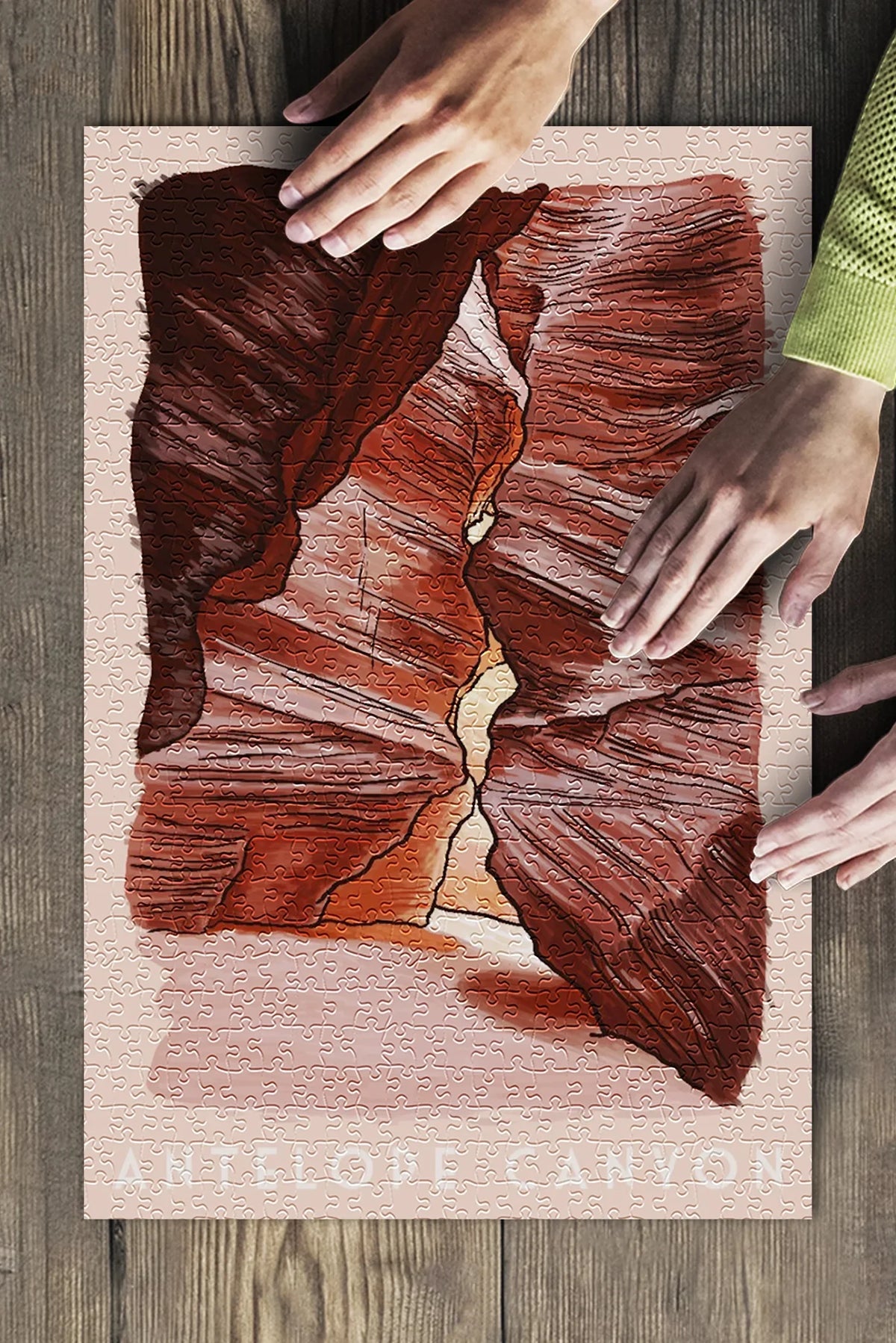 for Antelope Made inches, Jigsaw Piece Puzzle Premium in and Family, Adults Canyon (19x27 Arizona, USA) 500