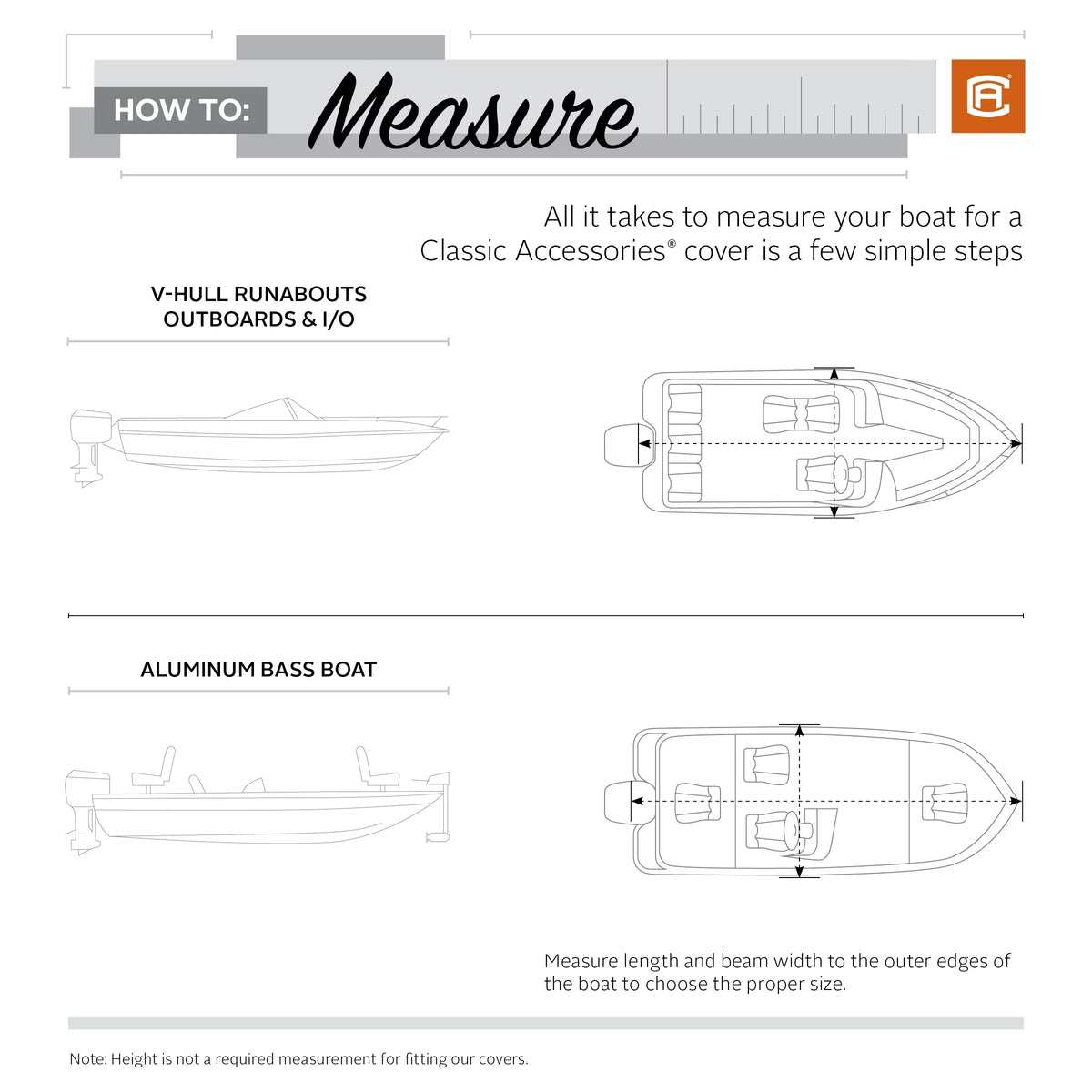 Trailerable L Polyester W, Cover, 14' Boat Stellex™ 16' Model Fabric, Cover Classic Boats Seasons x Accessories B - Fits Boat Fade-Resistant with All 90"