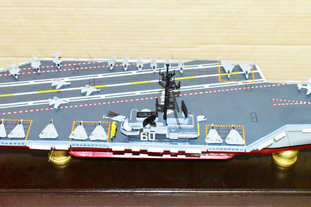 CV-60 Aircraft Model,Navy,Scale Carrier Model,Mahogany,Forrestal USS Class Saratoga