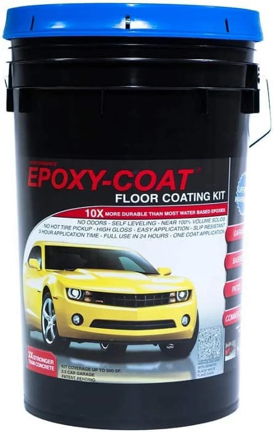 Coating or "Standard" Floor 2 Epoxy Car Performance Garage - Kit Full EPOXY-COAT to DIY (Clear), 3.0 500sf covers up High gal,