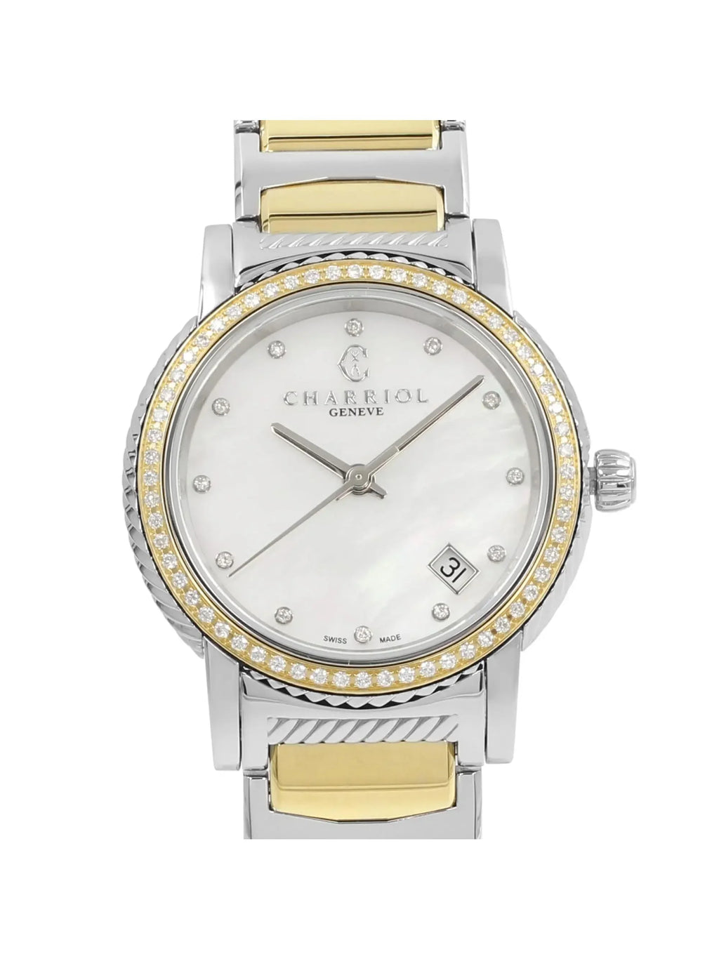 Charriol defects P33SY2D.921.001 Ladies New Parisii 0.40cttw Quartz with Watch