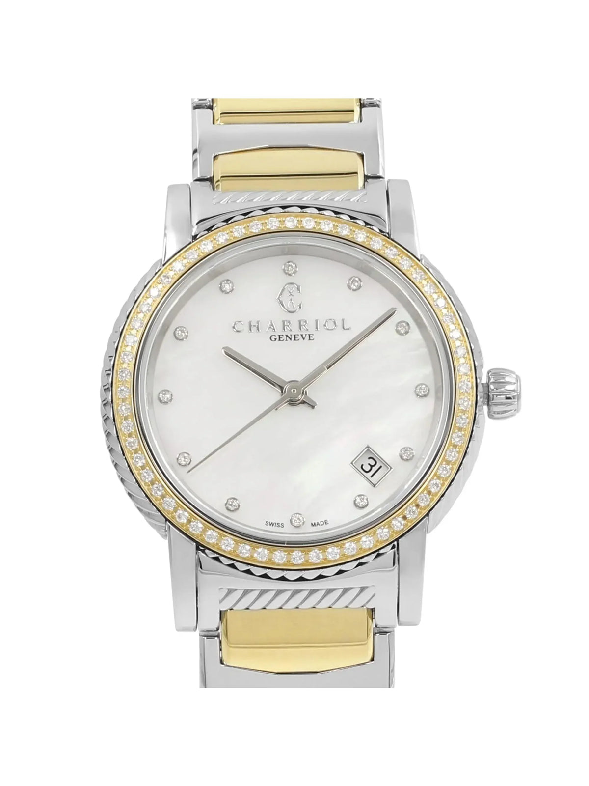 Charriol defects P33SY2D.921.001 Ladies New Parisii 0.40cttw Quartz with Watch