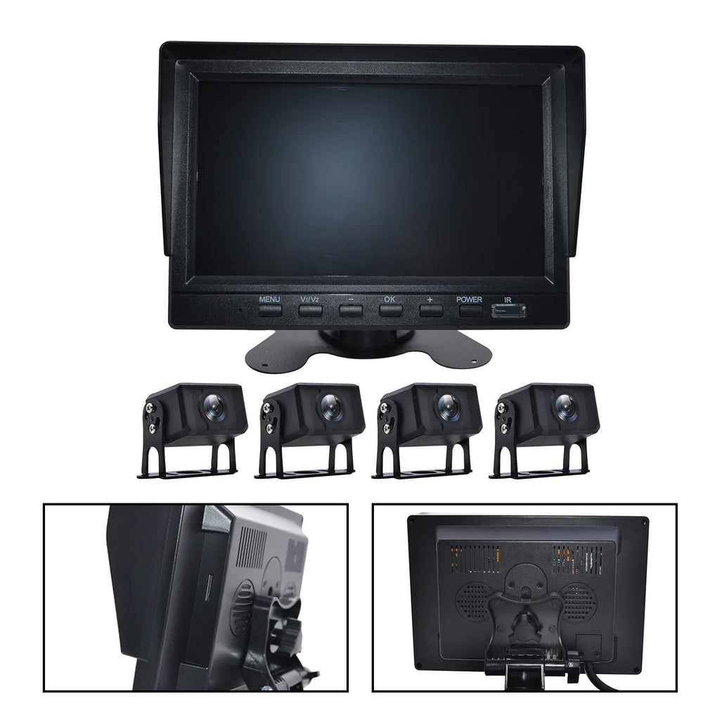 RV DVR Driving View Camera Recorder Bus+4 7" for Rear Truck Video Backup Monitor