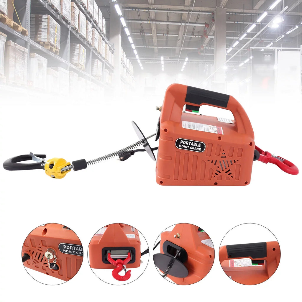 Lift Remote Control Winch Wireless LBS 3-in-1 Crane 1100 110V Portable ZhdnBhnos Hoist Kit Electric