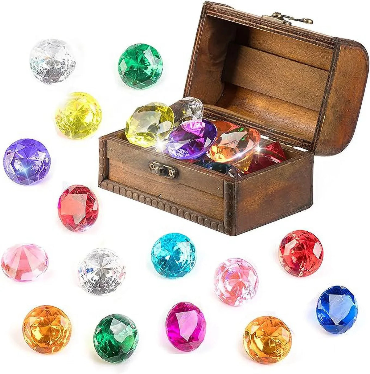 Toy Gem Diving Toy Colorful Toy Swimming Pool Diving Treasure Set Underwater PUBGAMER Training 15 Dive Gift Set Gem Box Diamond Big Big Pirate Throw Chest with