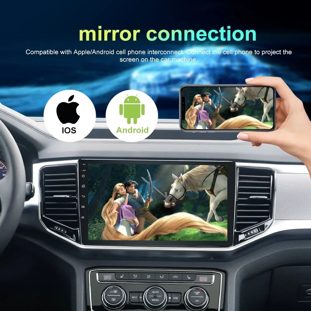 WiFi 64G Car for Steering 4G 2014-2019 10 Highlander ROM GPS Android Bluetooth Built-in with Wheel Host Control Navigation Auto, Radio RAM Carplay/Android