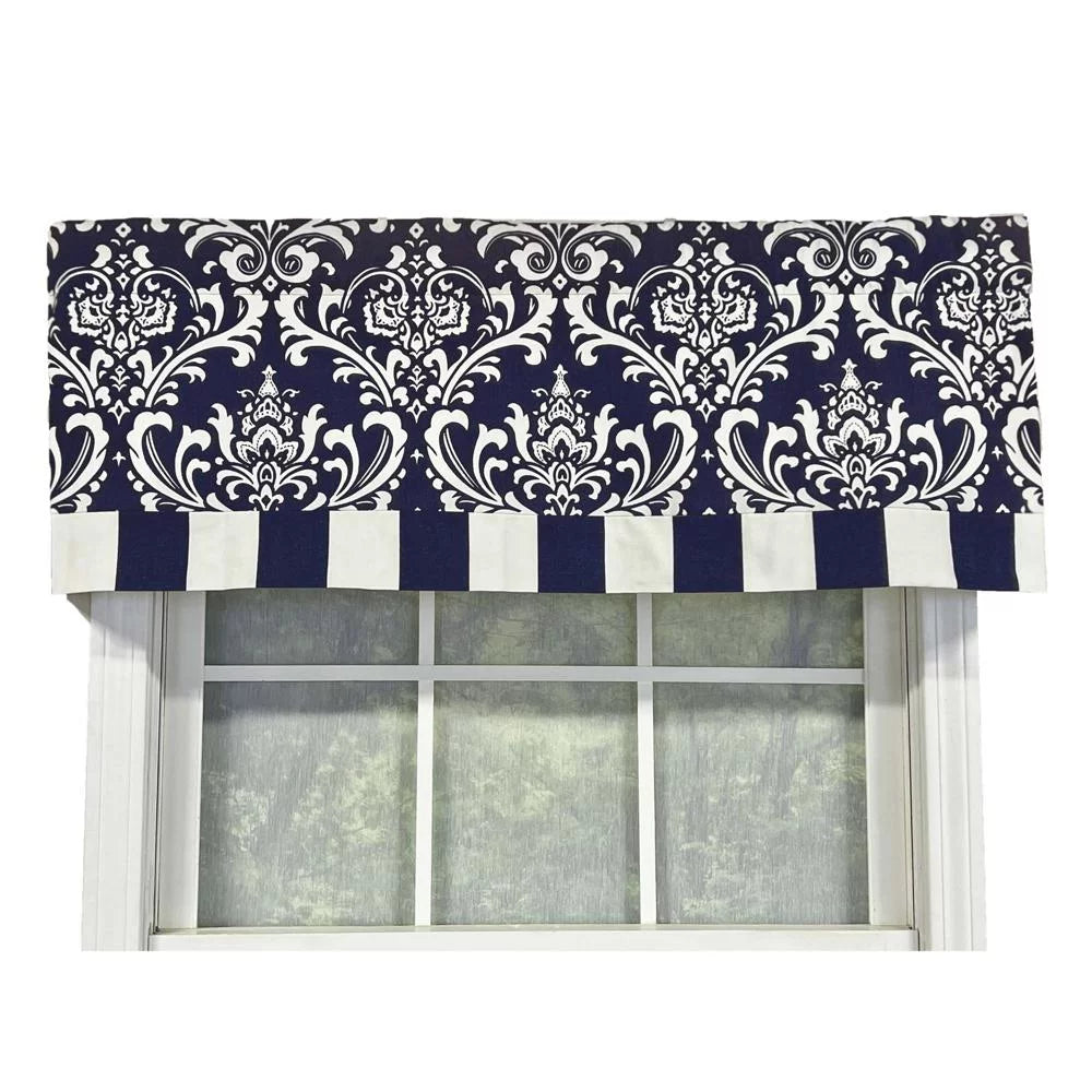 Banded 50" 3" RLF x Ozbourne Valance design Home Navy Pocket 16" by Rod