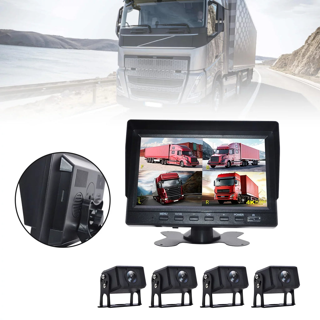 RV DVR Driving View Camera Recorder Bus+4 7" for Rear Truck Video Backup Monitor
