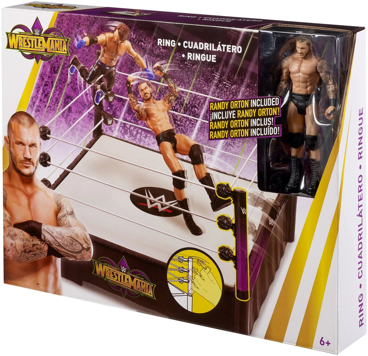 Orton] Wrestling Playset WWE [Includes Ring Wrestlemania Randy