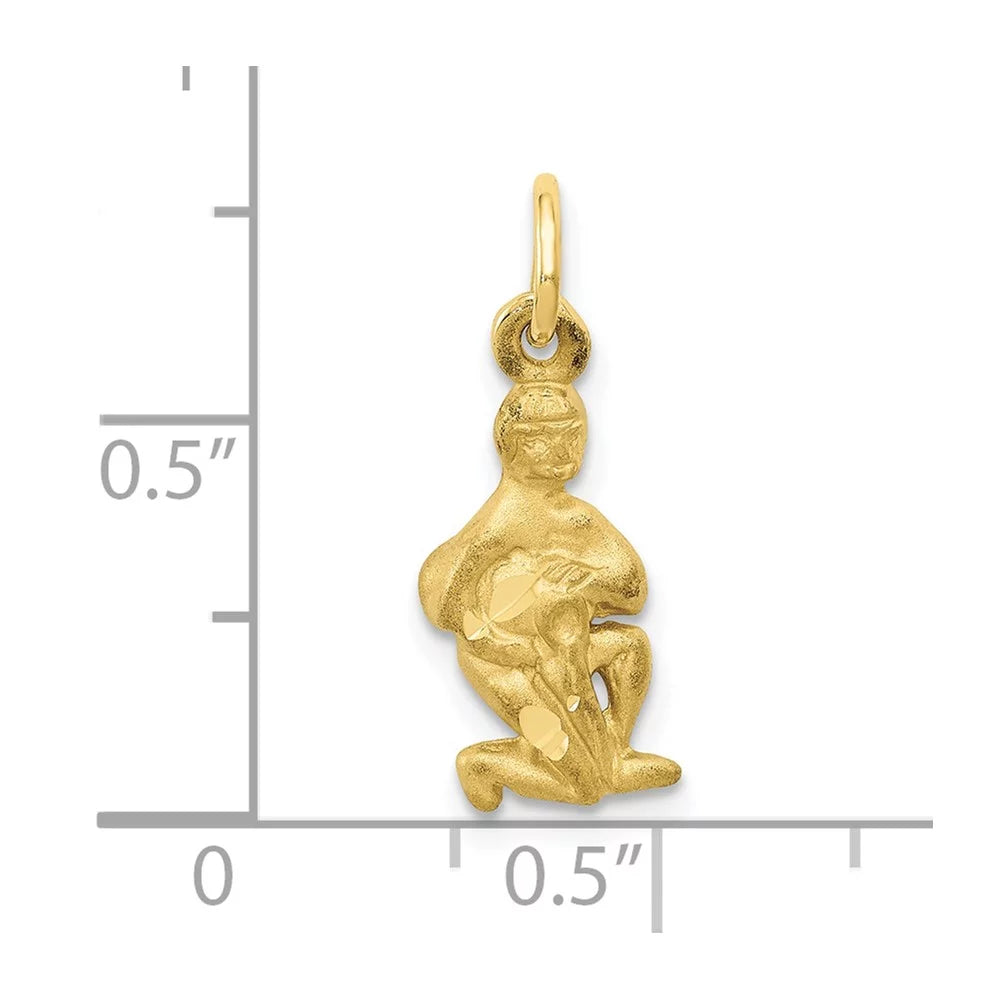 Gold Charm mm 8 kt 20 FJC 10 x Zodiac Aquarius Yellow Finejewelers