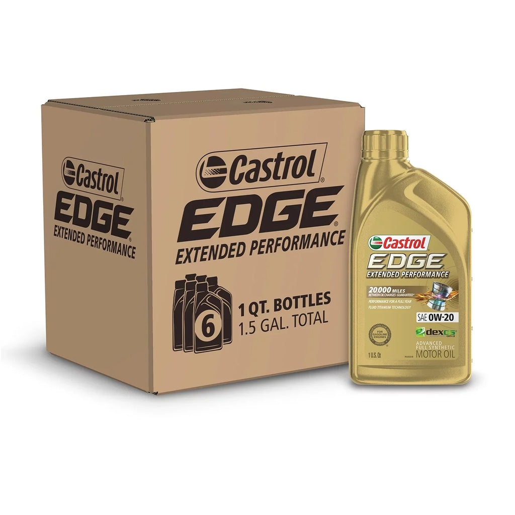 Quart, 6 Castrol of Oil, Synthetic Case Full Motor 1 Extended Advanced 0W-20 Performance Edge