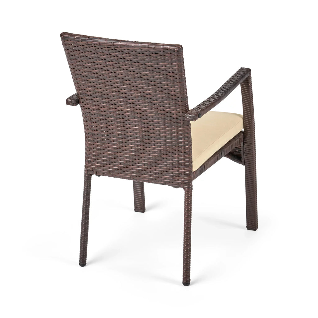 8 Expandable Cream Set, Wicker Dining Brown, exterior Maxwell Wood and Seater