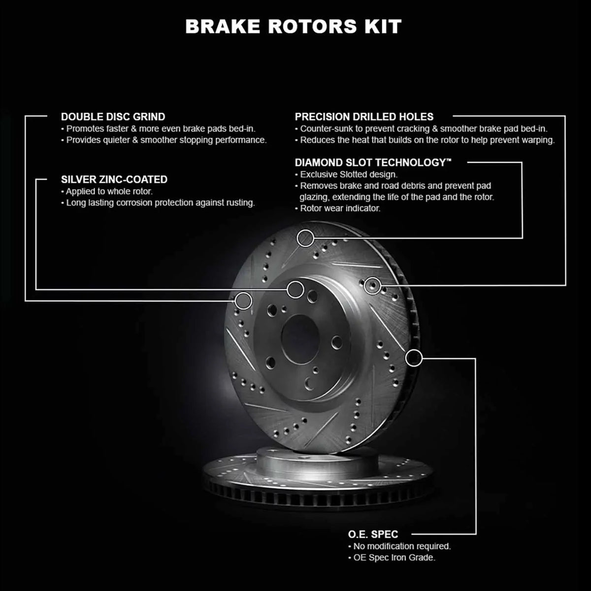 Fits MITSUBISHI OUTLANDER 72054 MITSUBISHI D/S 2013-2022 Silver 2020-2022 Concepts Concepts SPORT, R1 select: OUTLANDER R1 Rotor Brake Wgpn1