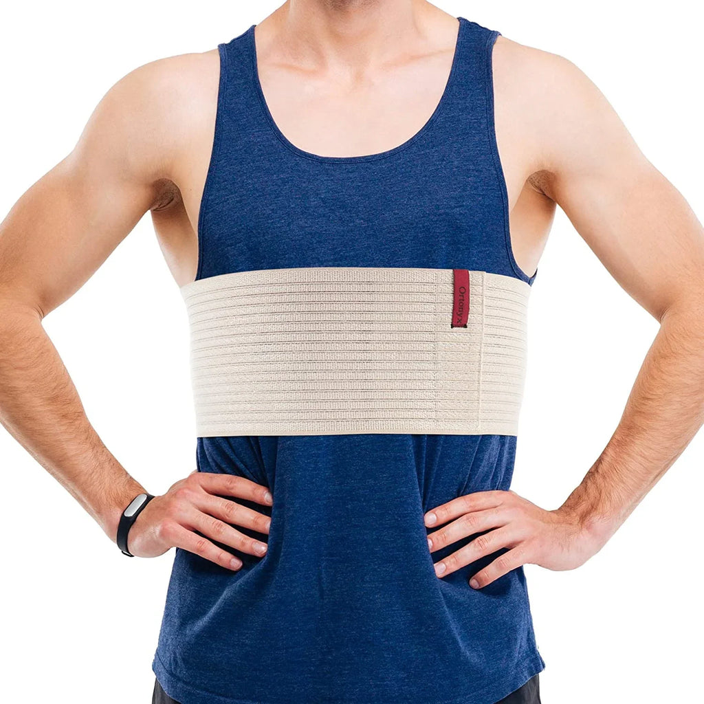 Wrap dimension Rib Belt ORTONYX Rehabilitation - Broken Comppression Beige Support 6.25" Dislocated / Cracked, Fractured, Post-Surgery of Unisex Plus ACOX5226-BG-3XL Chest Elastic Ribs Aid - Brace 3XL