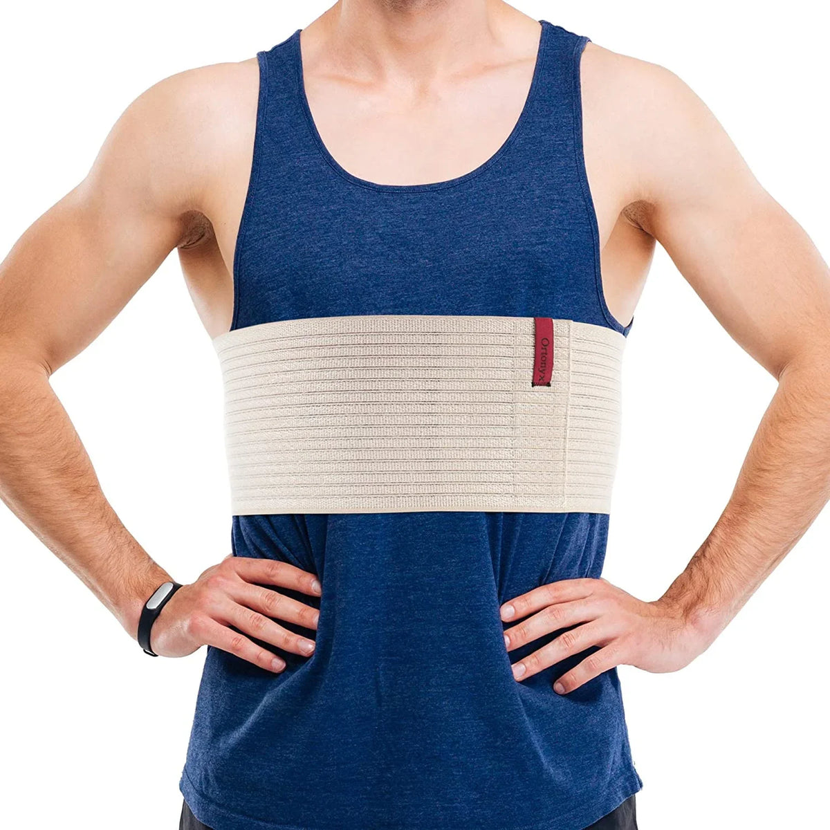 Wrap dimension Rib Belt ORTONYX Rehabilitation - Broken Comppression Beige Support 6.25" Dislocated / Cracked, Fractured, Post-Surgery of Unisex Plus ACOX5226-BG-3XL Chest Elastic Ribs Aid - Brace 3XL