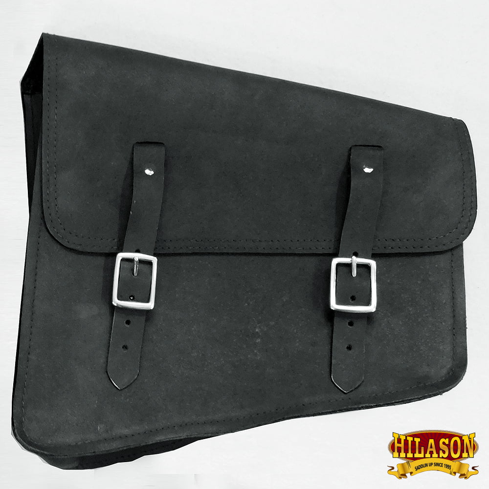 Motorcycle Bike Leather Rigid Solo Bag Side Flap Saddle Western 15HS Right