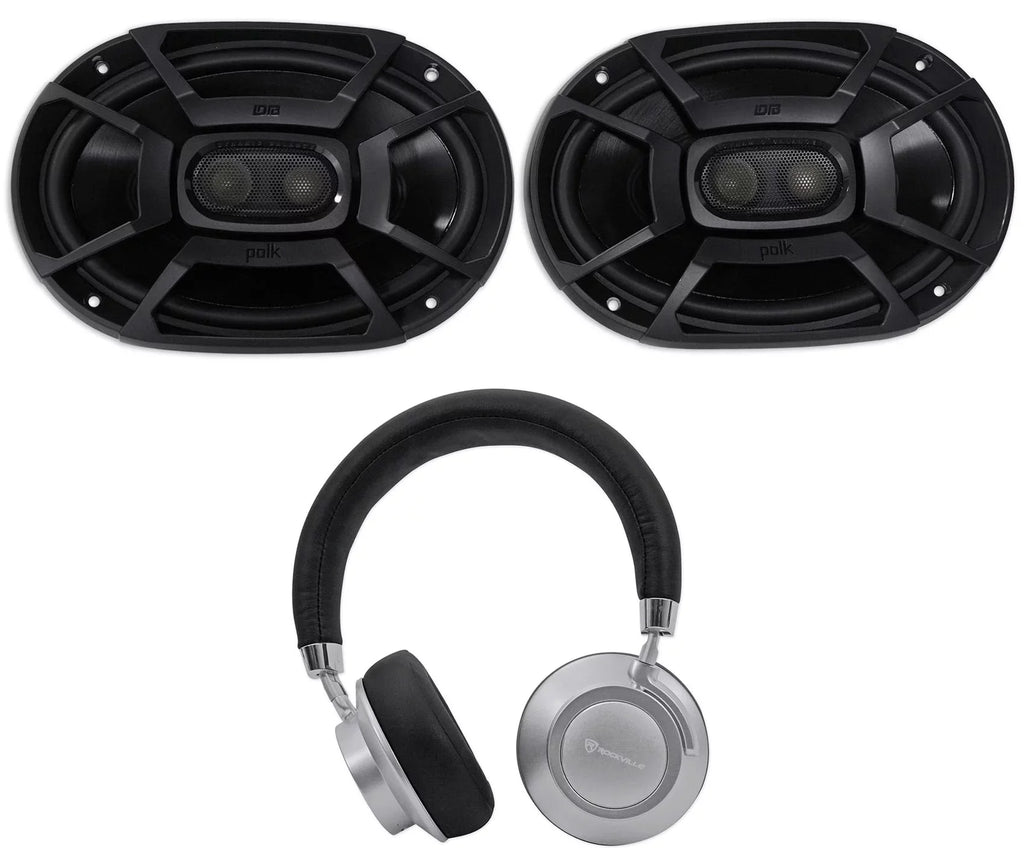 Car Speakers+Headphones 450w Marine/ATV/Motorcycle/Boat DB692 6X9" Audio Polk 2)