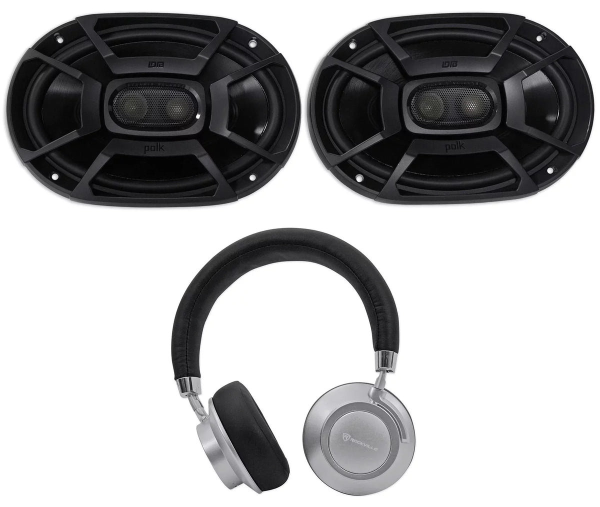 Car Speakers+Headphones 450w Marine/ATV/Motorcycle/Boat DB692 6X9" Audio Polk 2)