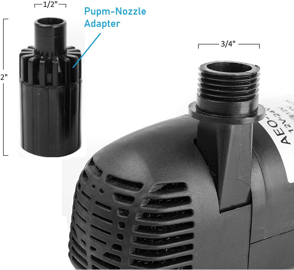 Brushless 12V Fountain, Fish for DC 24V 410GPH, 410GpH Aquarium 1 - Submersible Pond, and Pump, Solar liquid Pack