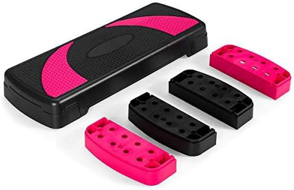 With Exercise 31” Shock-Absorb Adjustable & Pads, Risers 3-Level Platform Non-Slip Detachable Platforms Surface, Aerobic Workout With Anti-Slip Step Height Stepper,