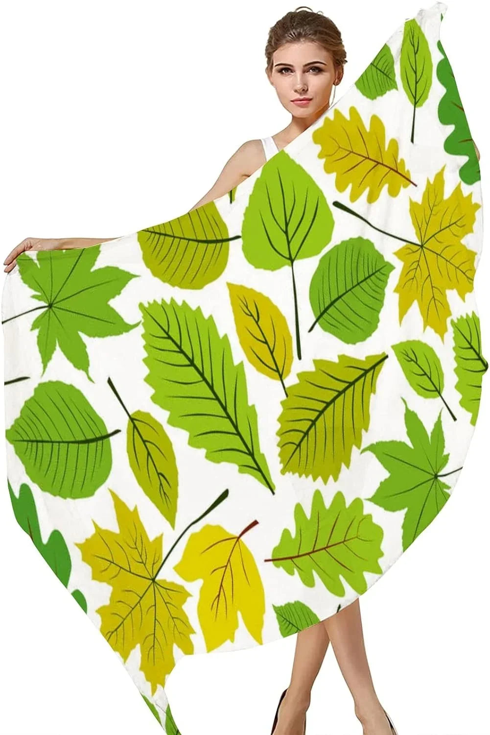 Leaves for Scarf Hyjoy Long Silk Scarves Wrap Women Natural Beautiful Girls Lightweight Neck Shawl