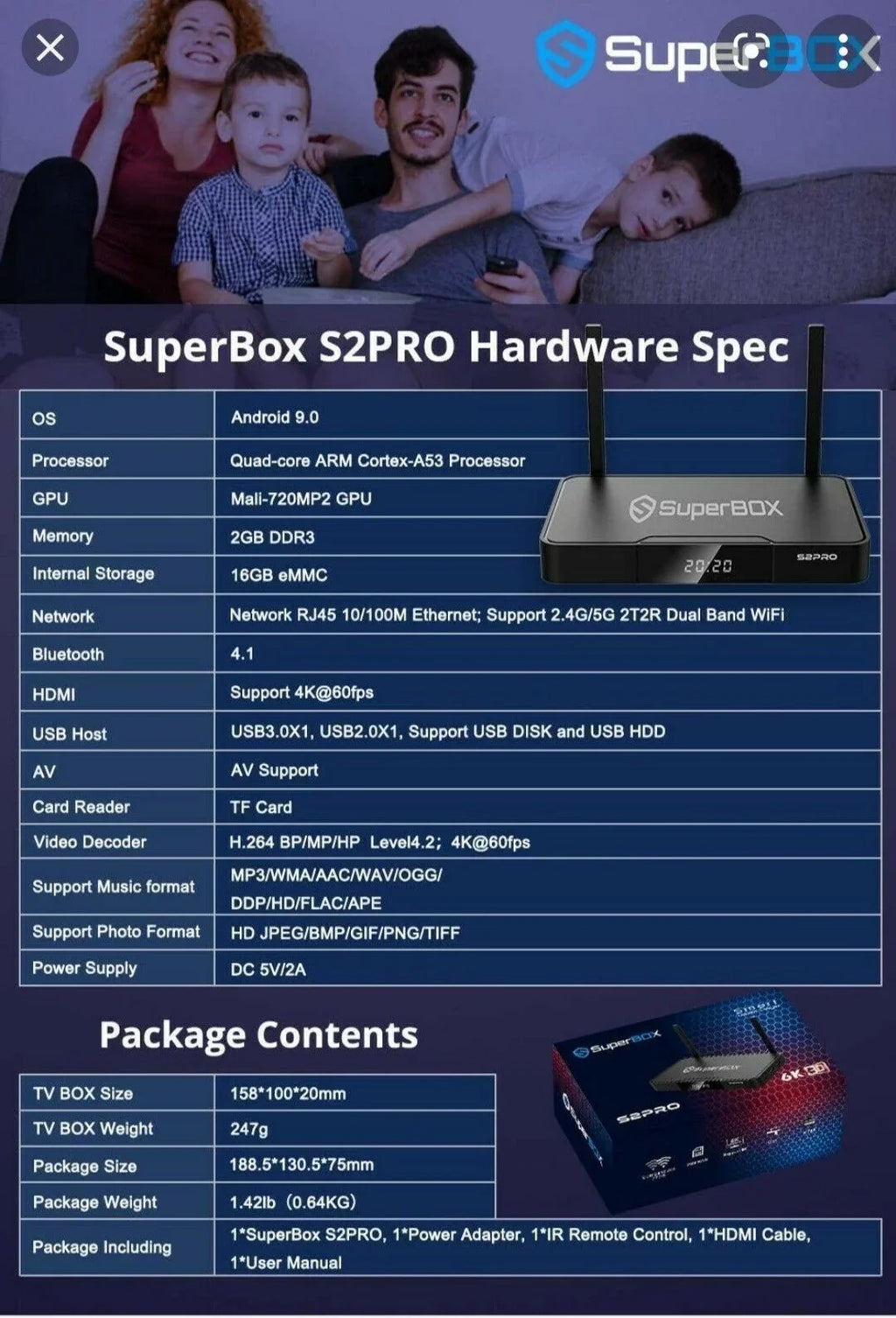 Powered pro superbox computer 9 by ROM 2GB RAM 16GB s2 mini Output USB3.0 Android