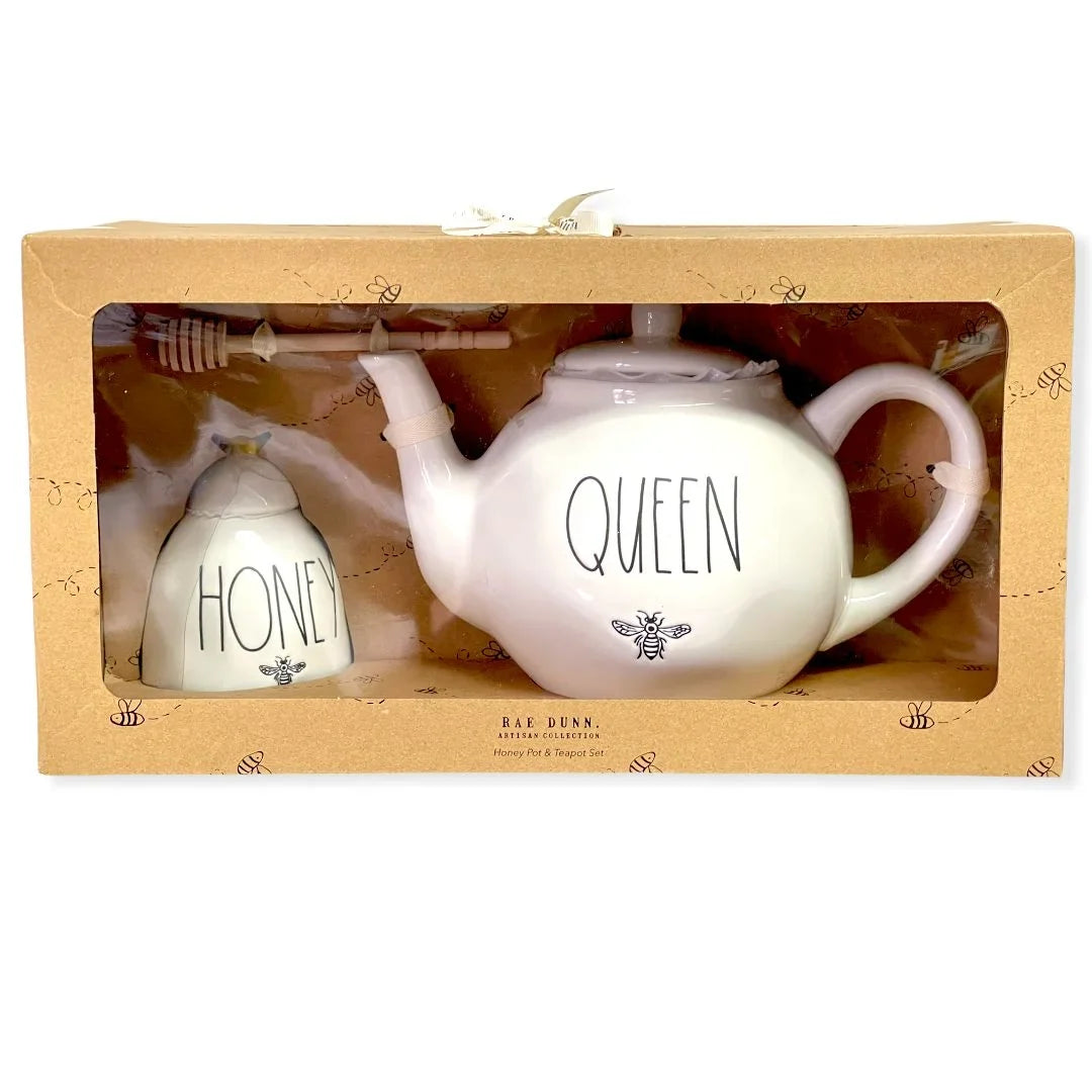 Rae Dunn Pot 11.5 Queen Jar Set Teapot oz and 59.2 Gift Honey By Magenta oz
