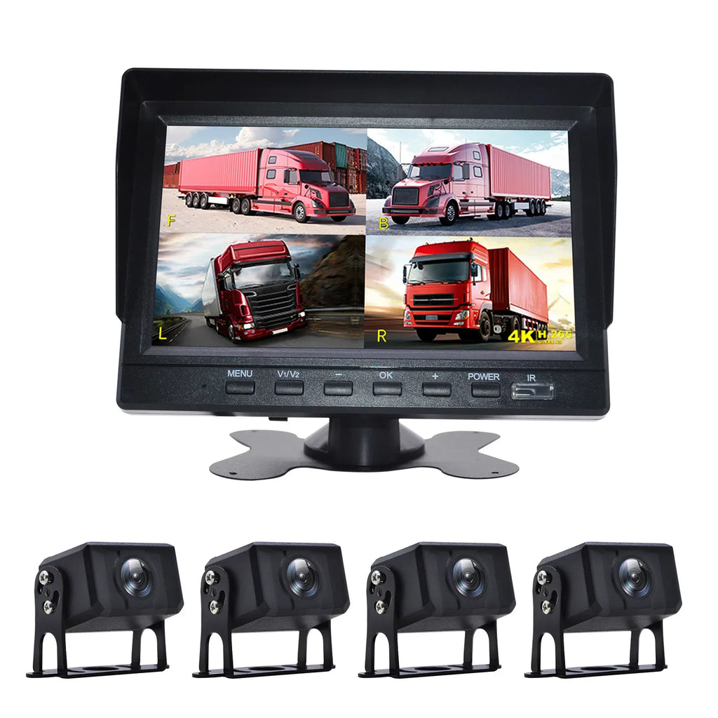 RV DVR Driving View Camera Recorder Bus+4 7" for Rear Truck Video Backup Monitor