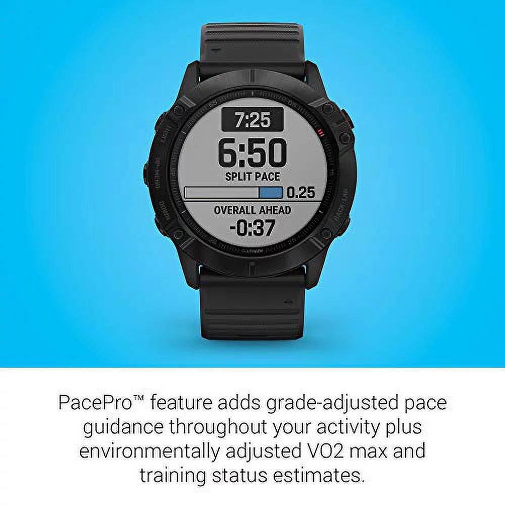 6X and Mapping, Guidance Pro, Grade-Adjusted Ox GPS Music, Pace Garmin Premium Pulse 010-02157-00 Multisport Features Fenix Black Sensors, Watch,
