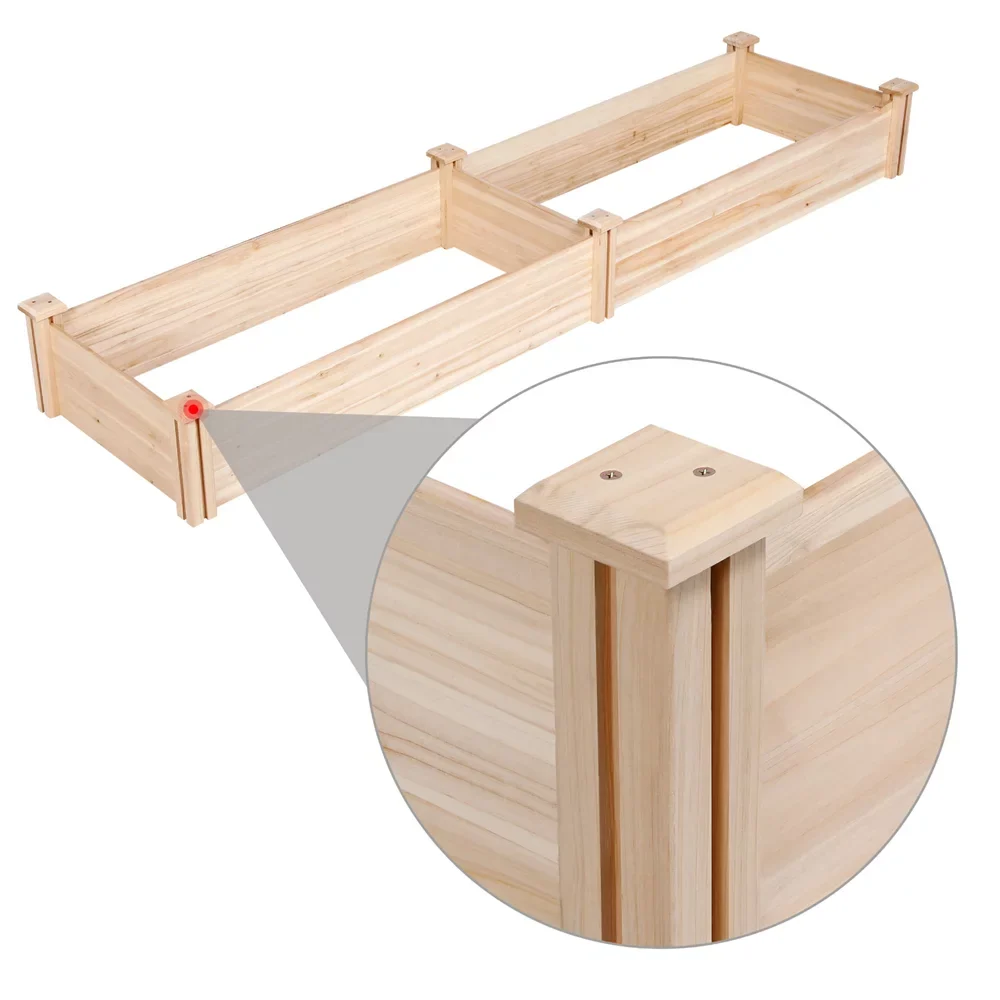 Easyfashion (L 24.6 Wooden Raised x x Garden Wood W Bed, x 10.6inch H),Natural 96.7 x