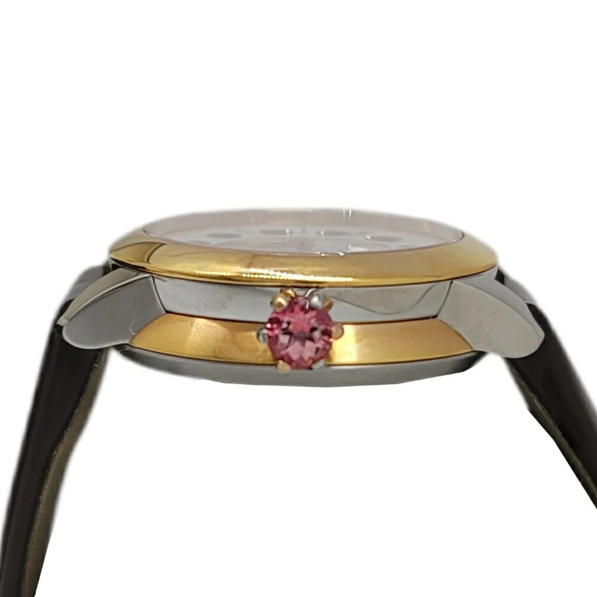 Women's Belt Fendi Enamel Black Colors FENDI SS Watch Spinel 3 New) Shell Eye Shine (Like Clock Topaz Fashionable Brown Quartz Pre-Owned