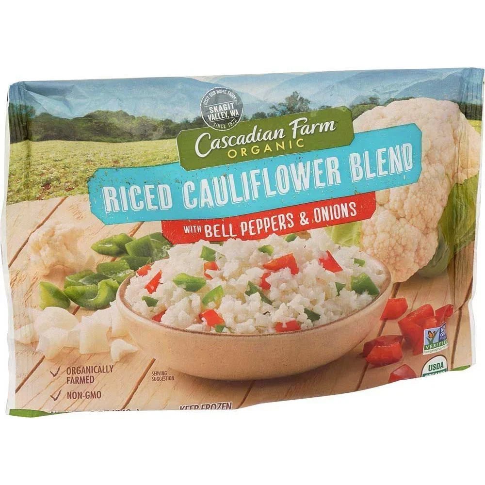 Case. Blend Farm Cascadian Organic Onions, Peppers and 12 Cauliflower per Riced 12 Ounce -- Bell with