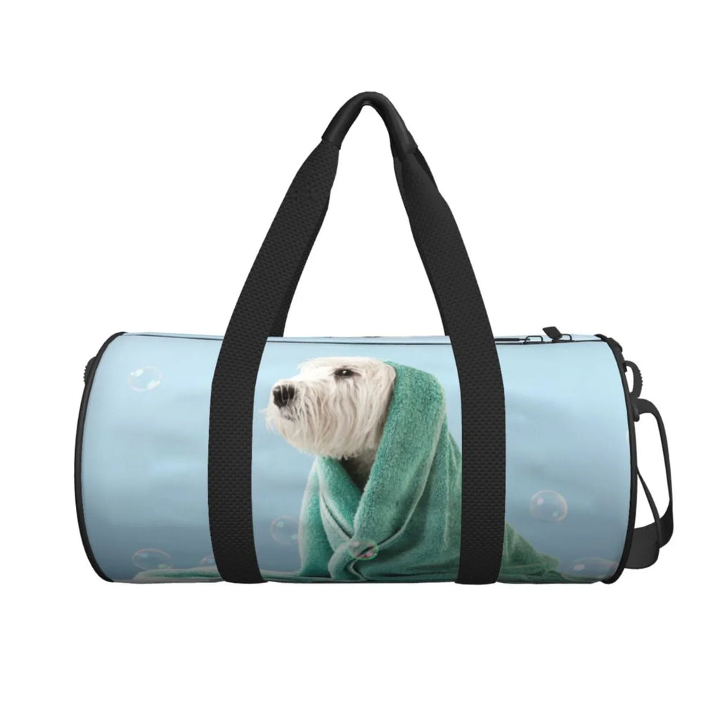 with Compartment Bag Waterproof Coaee Towel Pocket Dog Sports Travel Bag in Large Cylinder Gym Bag Capacity and Luggage Wrapped