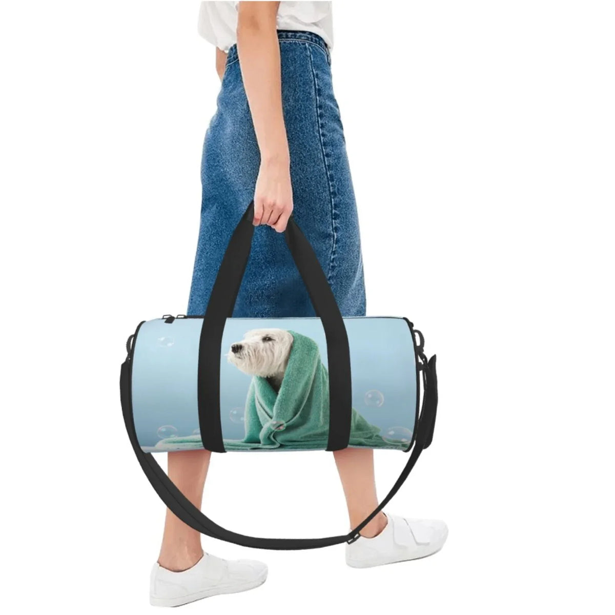 with Compartment Bag Waterproof Coaee Towel Pocket Dog Sports Travel Bag in Large Cylinder Gym Bag Capacity and Luggage Wrapped