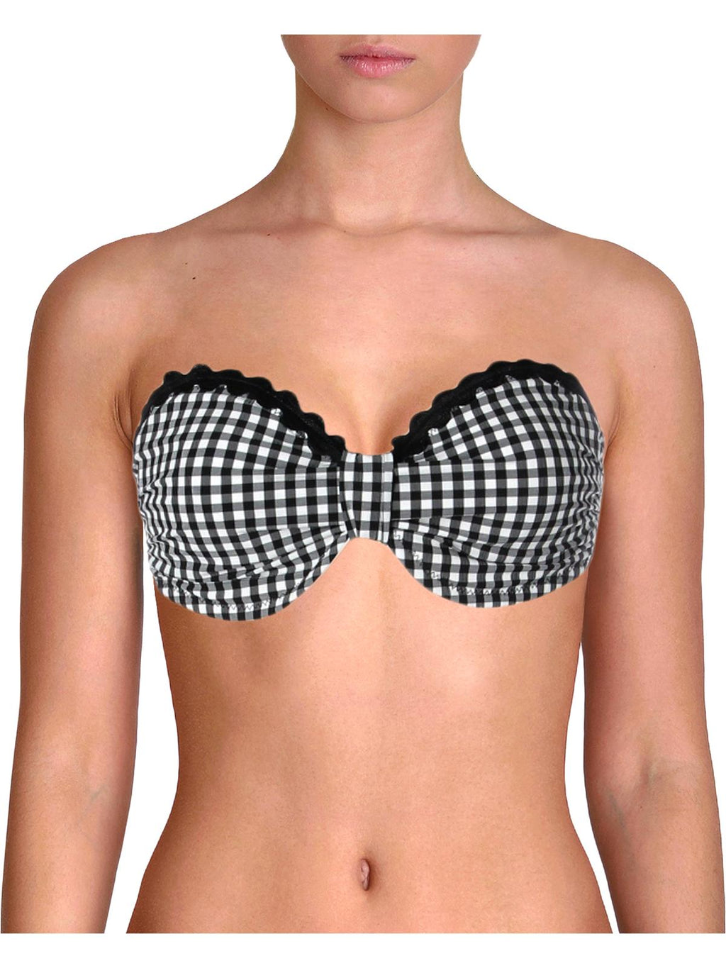 Checkered Top B/W A Swim Shoshanna Separates Bandaeu Womens