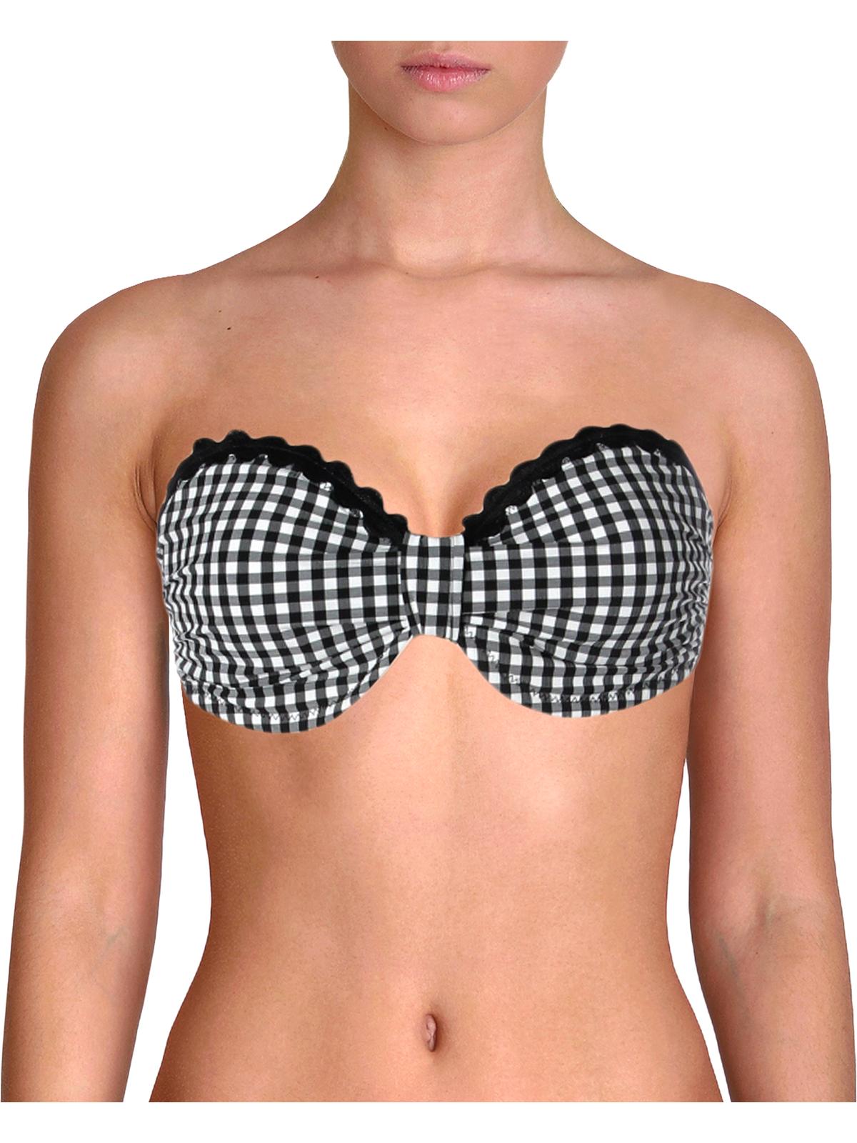 Checkered Top B/W A Swim Shoshanna Separates Bandaeu Womens