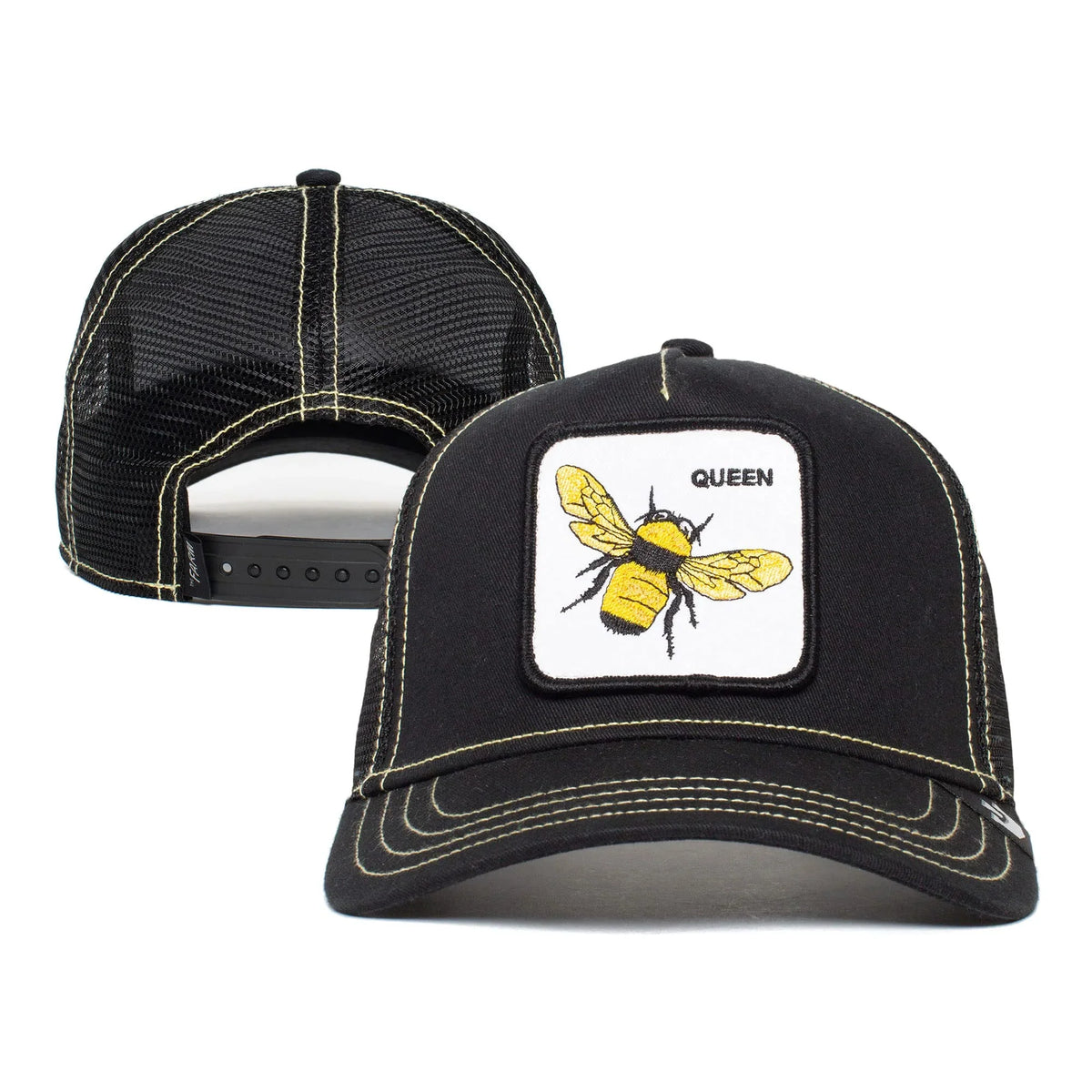 Original Unisex dimension Bee), Goorin (Queen The Trucker Black Farm Snapback Hat, Bros. One Adjustable
