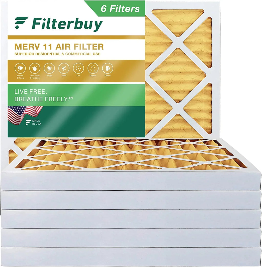 15x15x2 Air HVAC Pleated AC MERV Filters (6-Pack) Filterbuy 11 Furnace