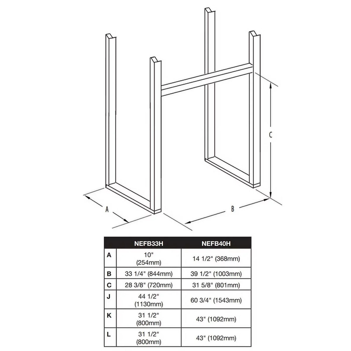 Electric in. Firebox 40 Built-in Napoleon Insert