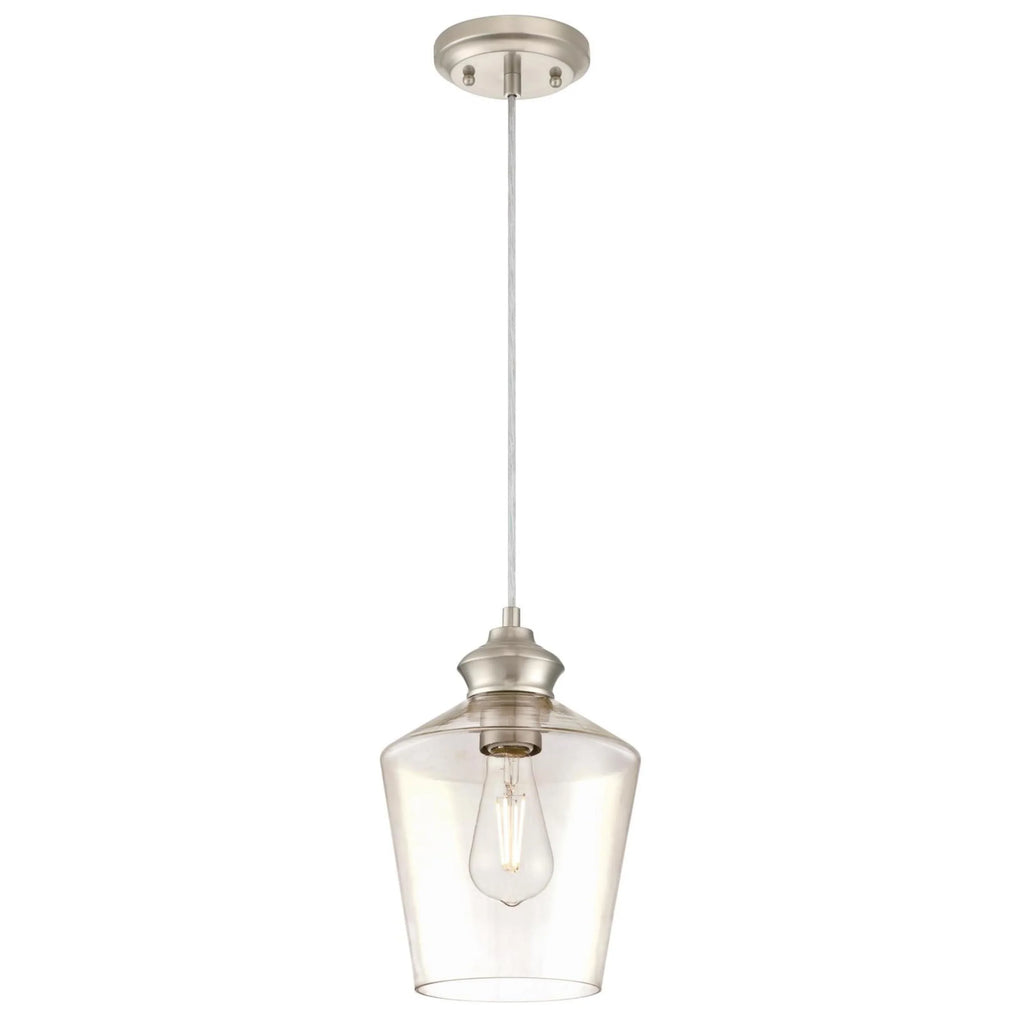 Clear Ramsey Finish Glass Nickel Mini Brushed Westinghouse Pendant